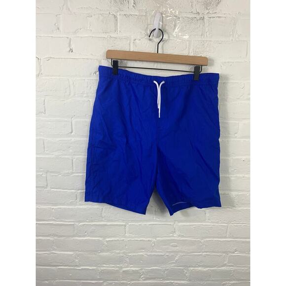 Lands' End Mens Outrigger Quick-Dry Trunks Swim Shorts Navy Blue Size XXL - Picture 1 of 6